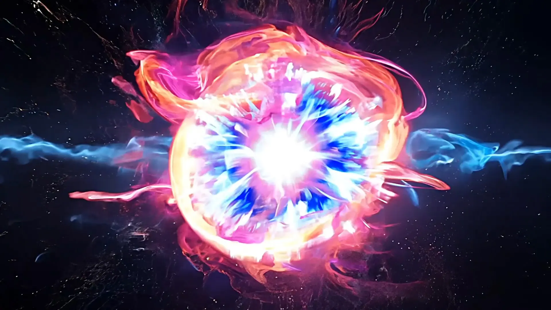 Energetic Particle Explosion Background Video for Logo Animation